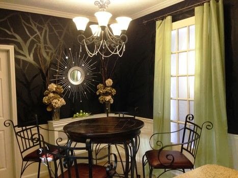 Dining Room Featuring Faux Backlit French Door