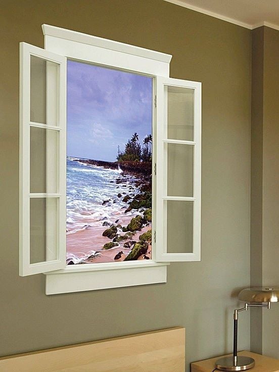 Bedroom Backlit Window with Beach View