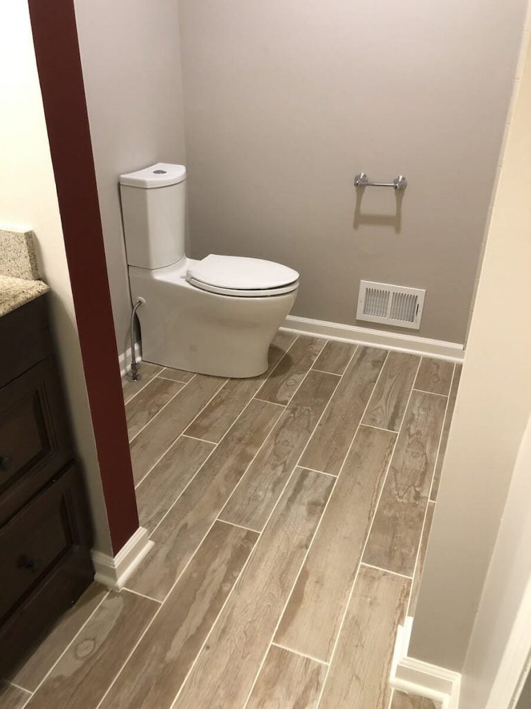 Tile Floor Replacement in Bathroom