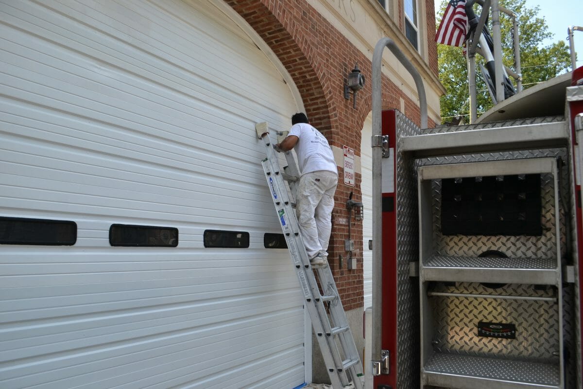Painting Firehouse Doors