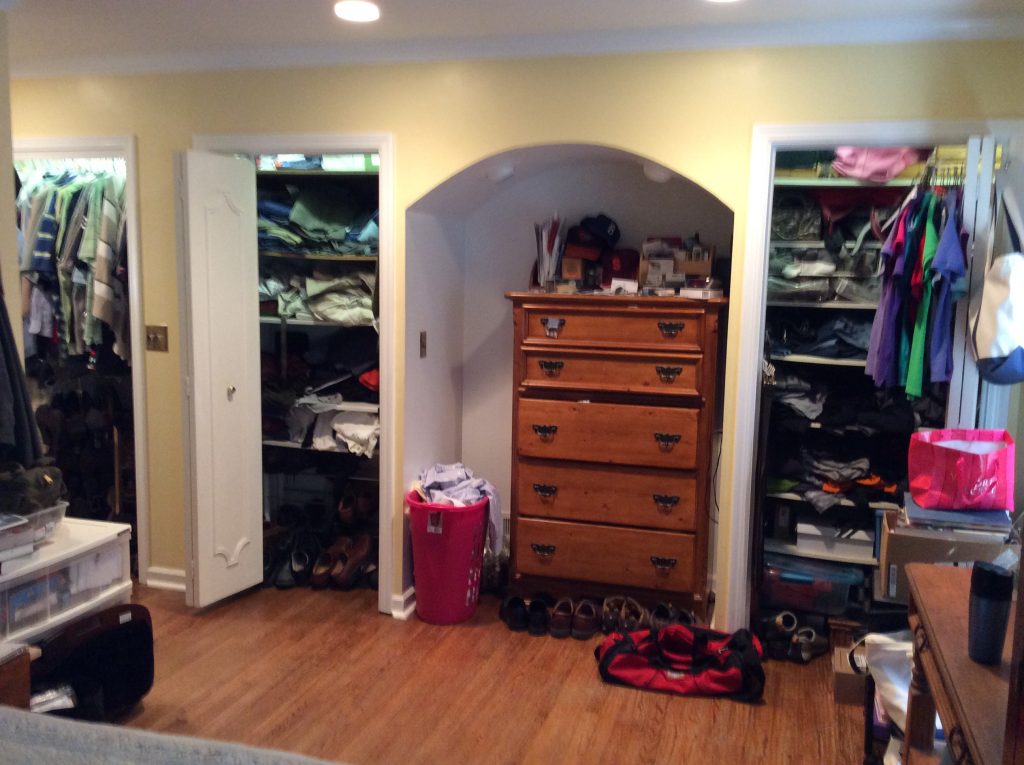 Front View of 4 Closet Sections
