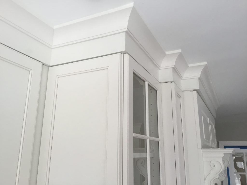 Detail of stacked crown molding