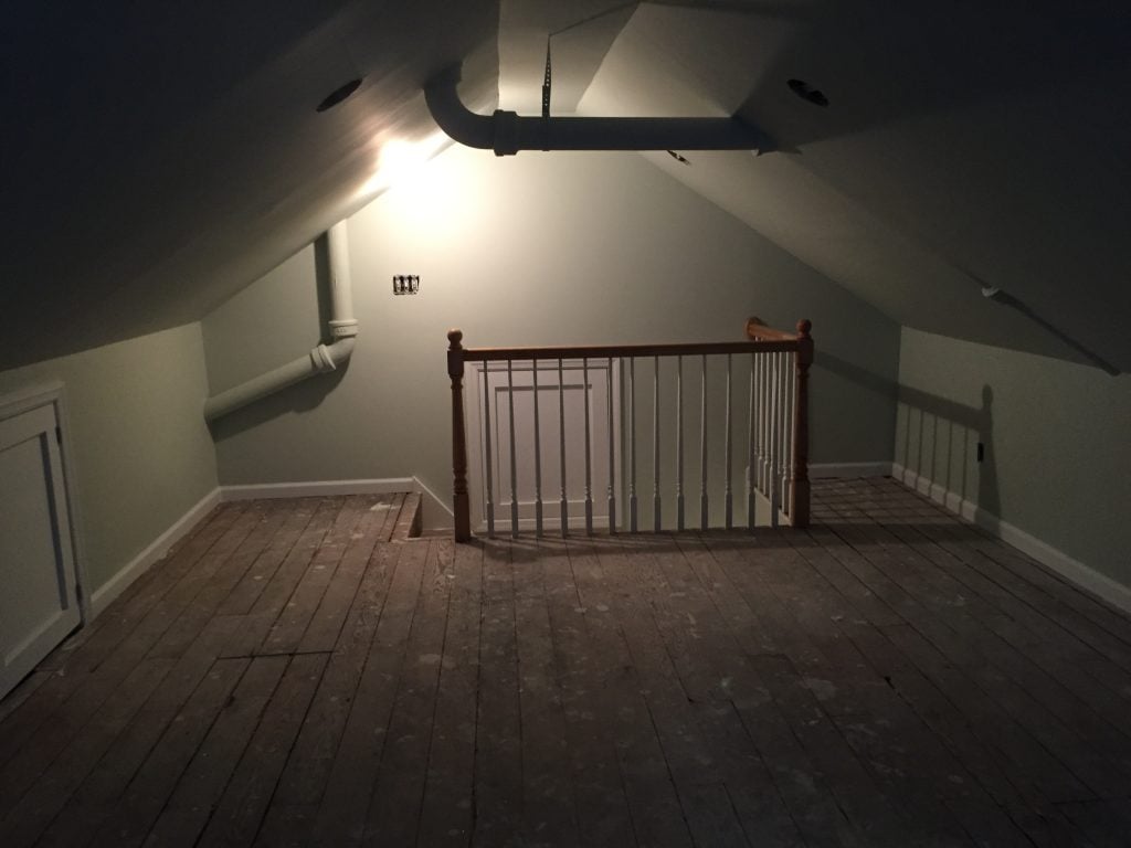 Attic Railing Installed by Monk's