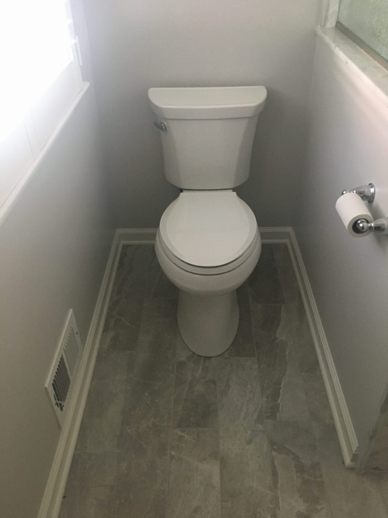 New Half Wall for Toilet Area