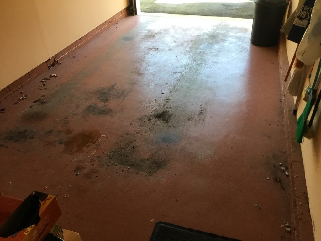 Worn Garage Floor