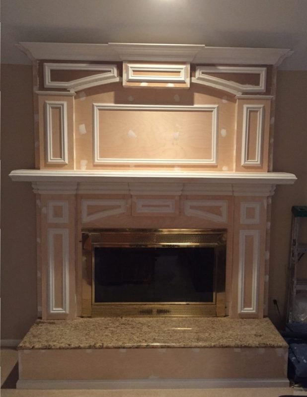 Completed Carpentry of Mantel Remodel