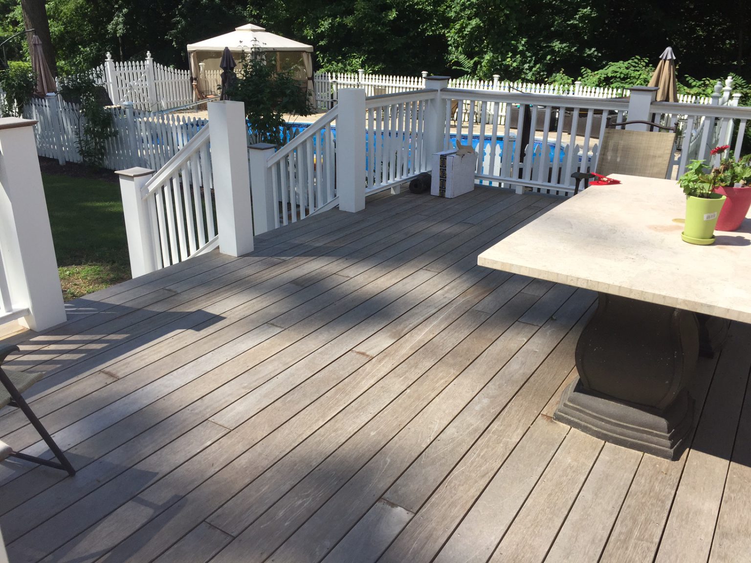 Mahogany Deck Refinishing Project in Mount Tabor Monk's