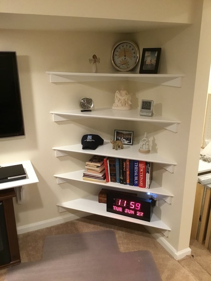 Built-In Corner Shelving in Morristown NJ - Monk's Home Improvements