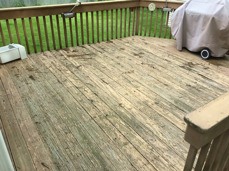 Before deck floorboards were replaced