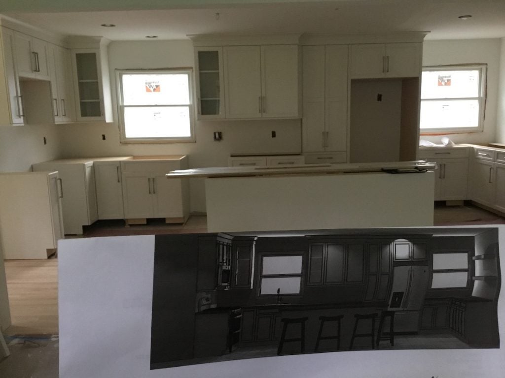 Actual Remodel In Progress Being Compared to Rendering