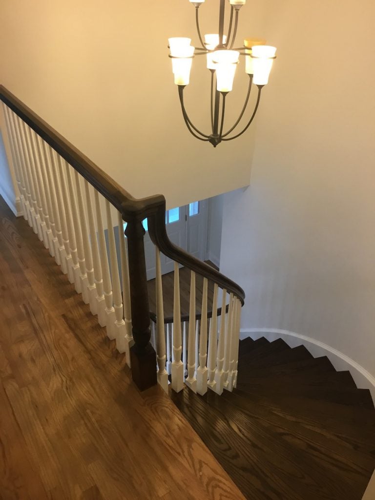 Refinishing Hardwood Stairs Before After Stair Remodel Ideas