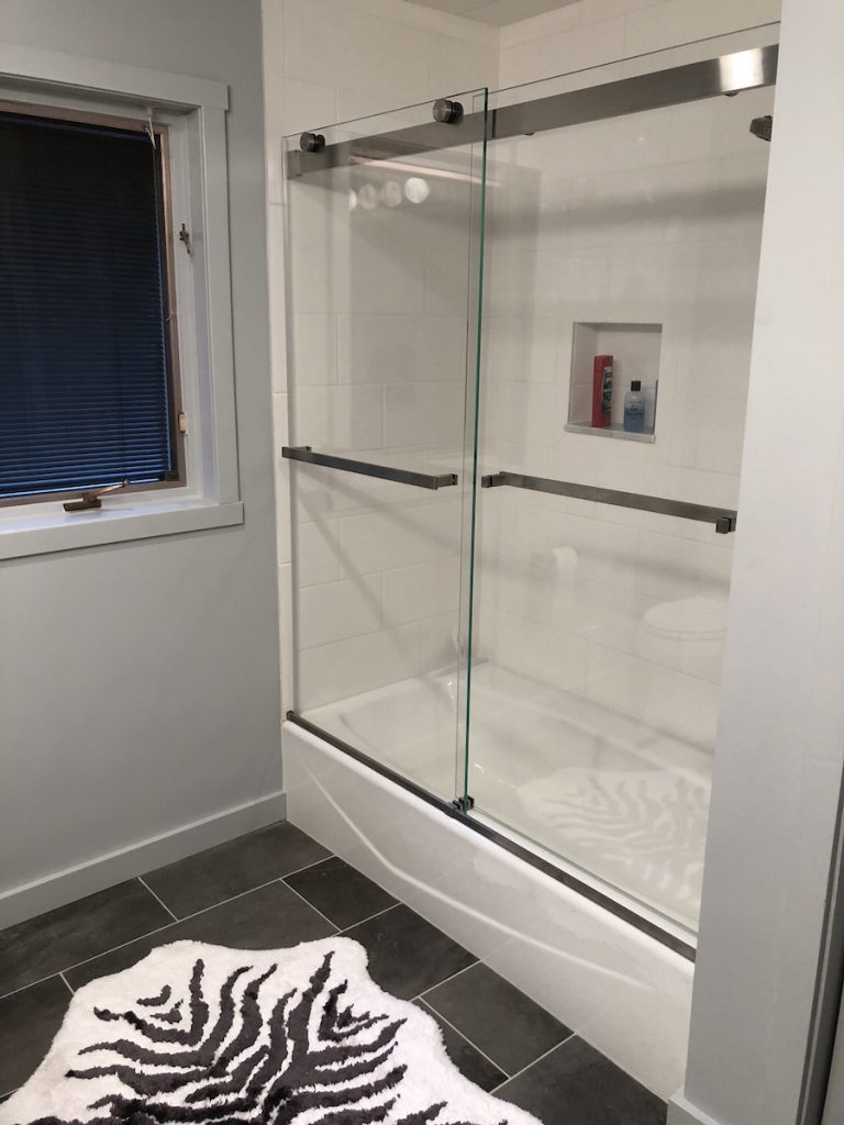 New Shower Over Tub With Sliders