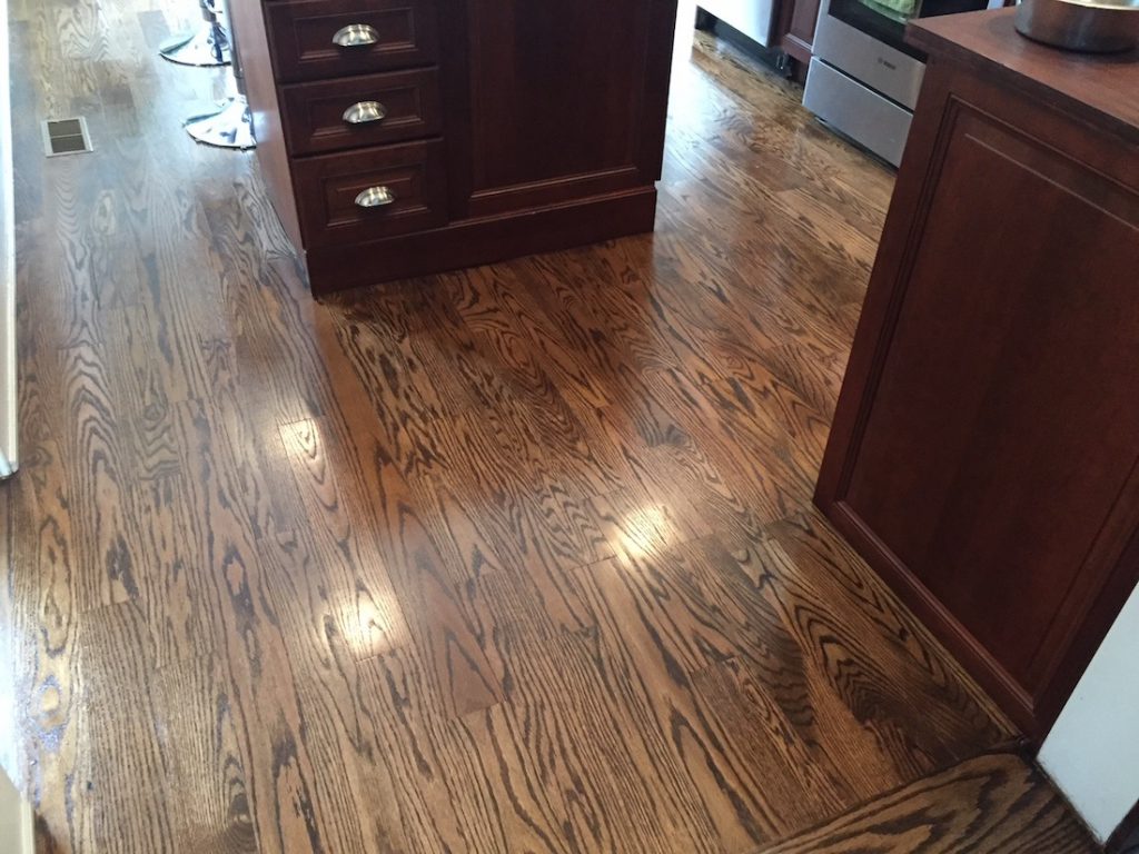Newly Finished Adjacent Oak Kitchen Floors