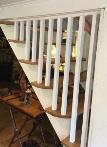 Adding Spindles and a Banister to Floating Stairs - Monk's Home