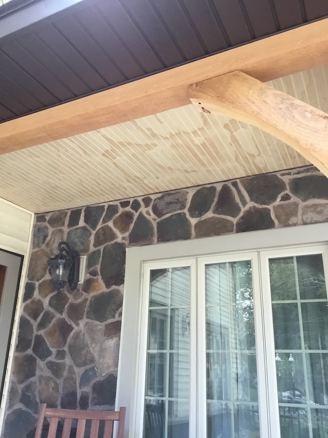 New Cedar Beadboard Ceiling and Cedar Brackets