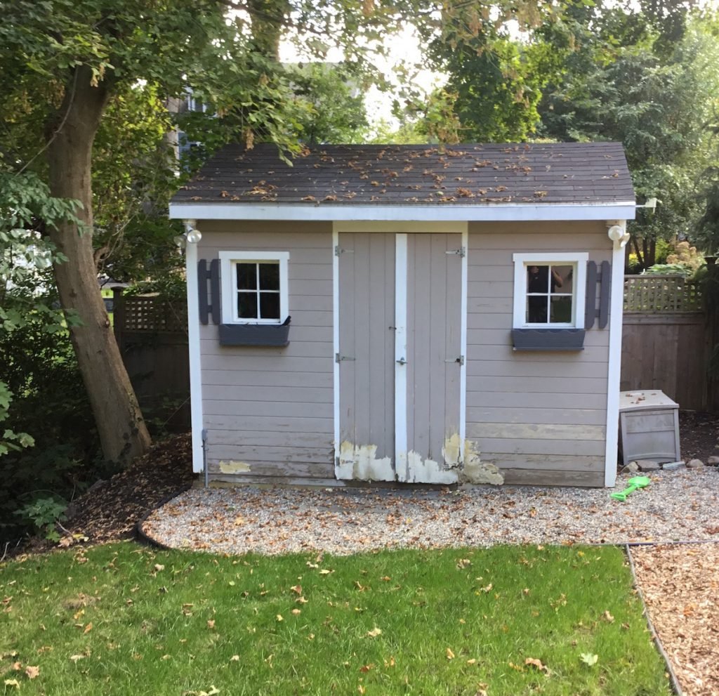 Front Shed Before Repainting
