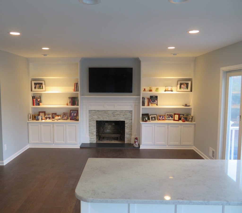 Den Remodel with Completed Fireplace Surround