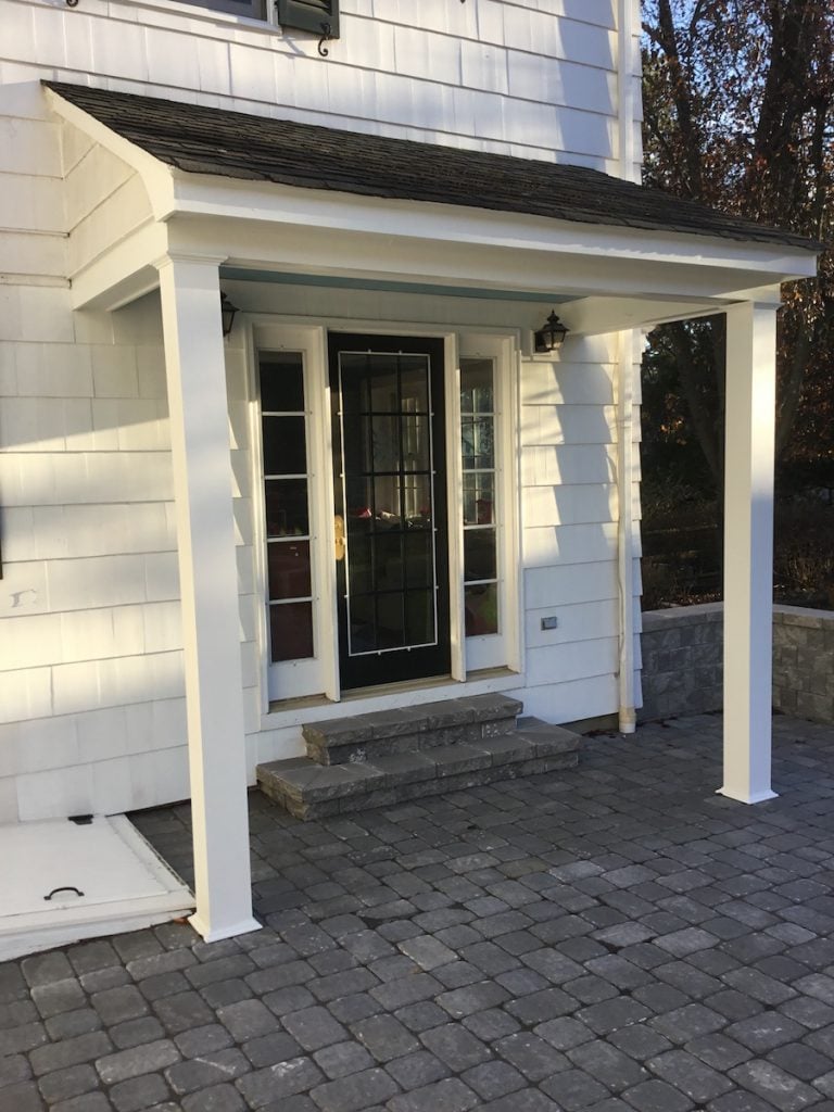 Back Door Overhang with New Columns