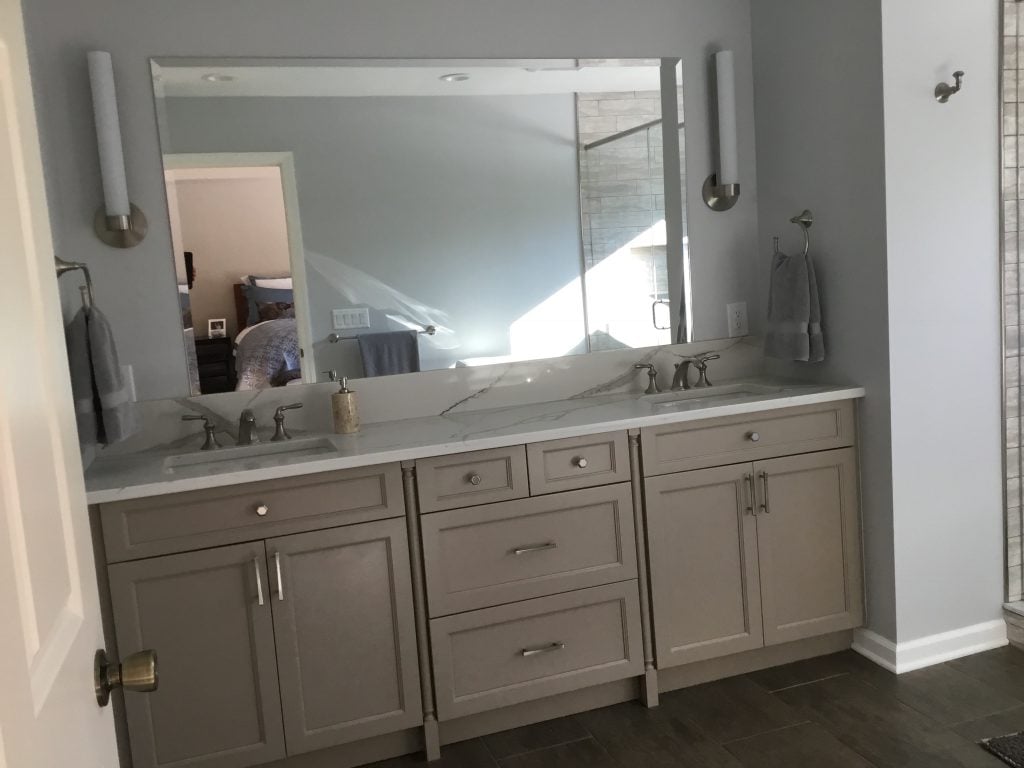 Bathroom Layout Change with large double vanity