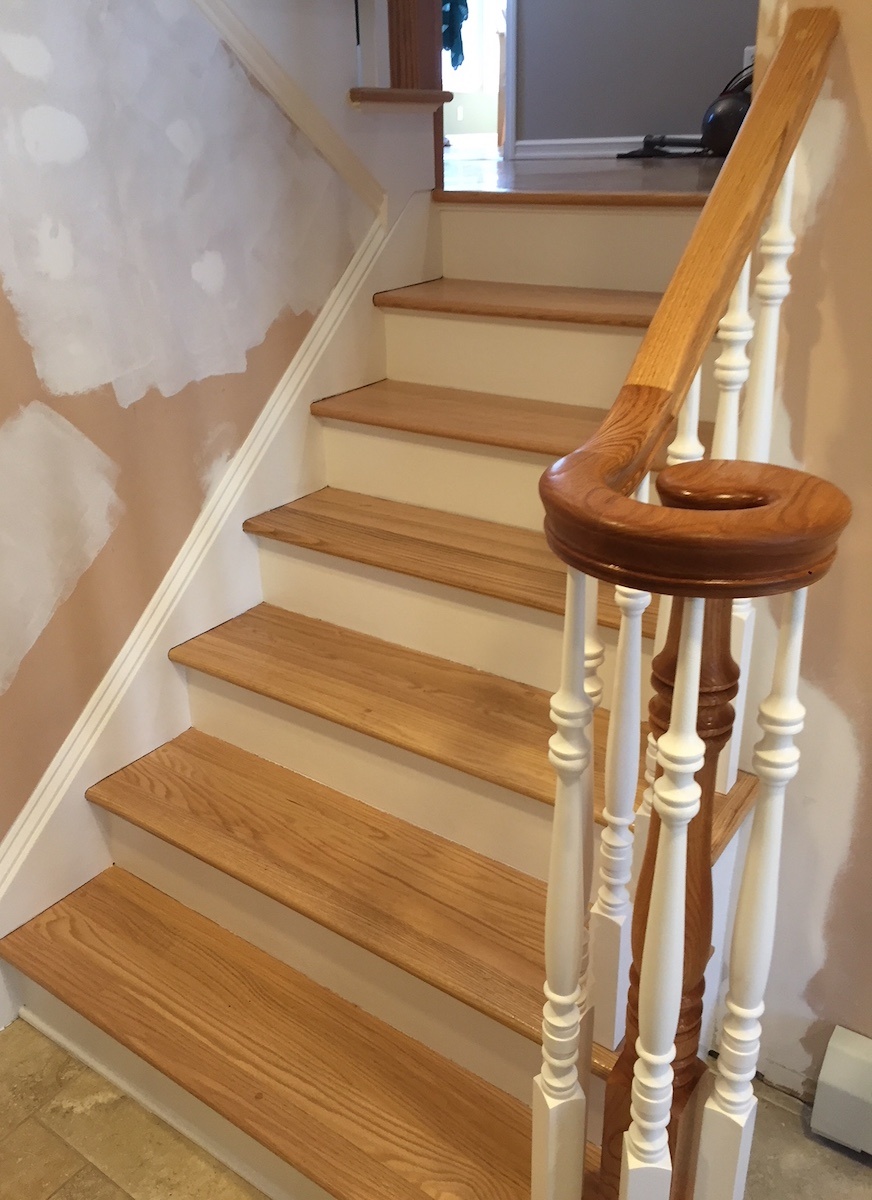 Stair Tread Sand and Stain Monk's Home Improvements