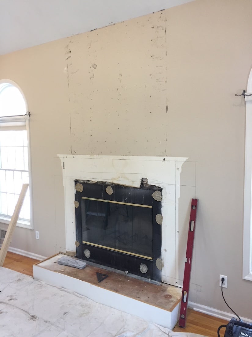 Shiplap Mantel and Bluestone Hearth - Monks Home Improvements in NJ