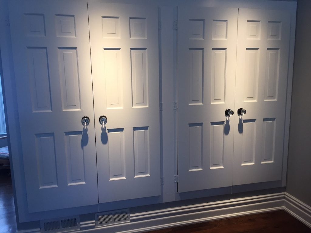 New Closet Doors with Crystal Knobs