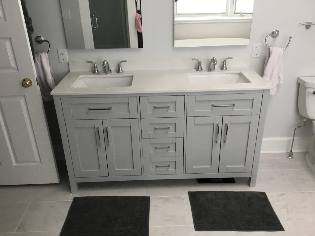 New Double Vanity in the Bathroom