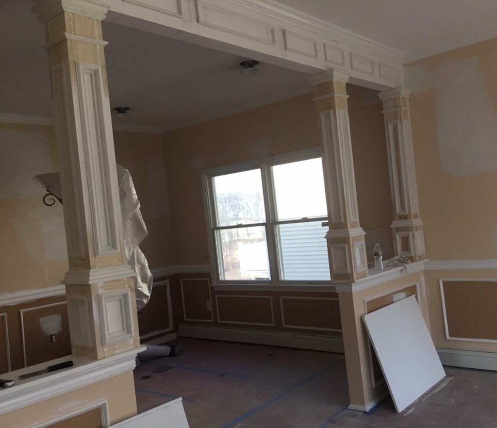 Wall Opening and Faux Columns