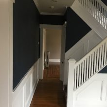 Freshly Painted Navy & White Hallway