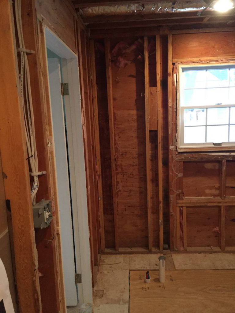 Removed Closet and New Plumbing for Tub