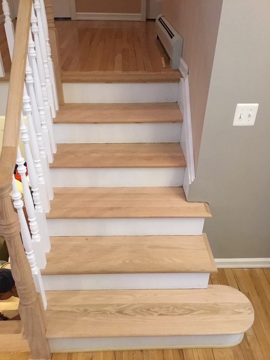 Stair Tread Sand and Stain Monk's Home Improvements