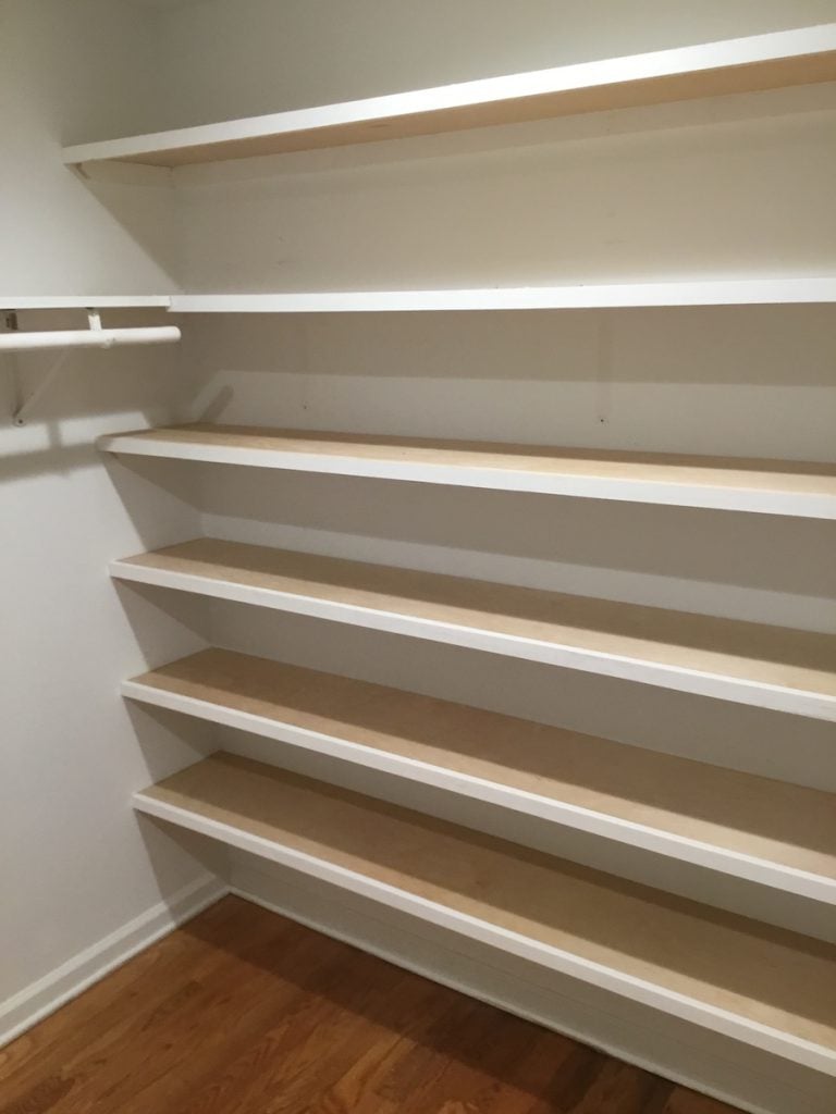 Master Bedroom Closet with New Shelving
