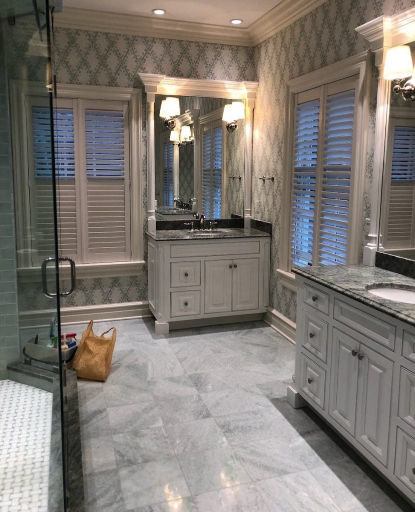 Painting Bathroom Vanities - Completed