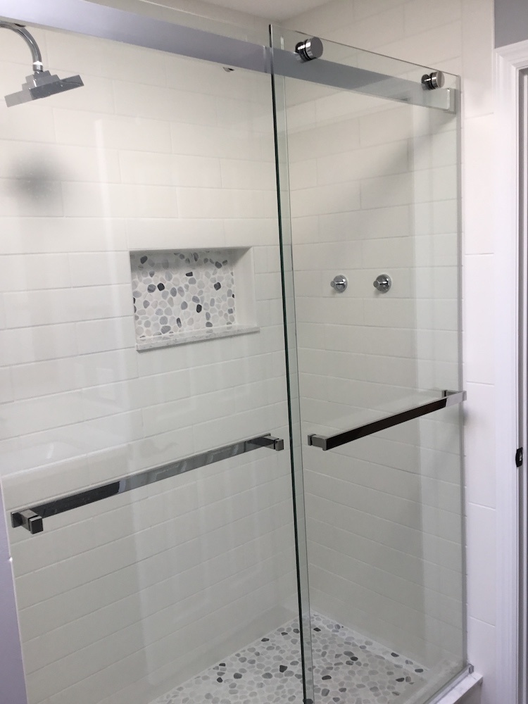 New Shower with Sliders and Shampoo Niche