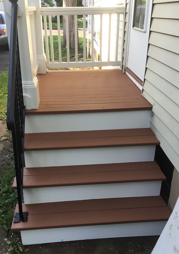 Repaired Stairs, New Railings and Columns