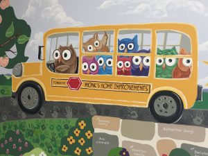 Cedar Hill School Mural - Monk's Bus