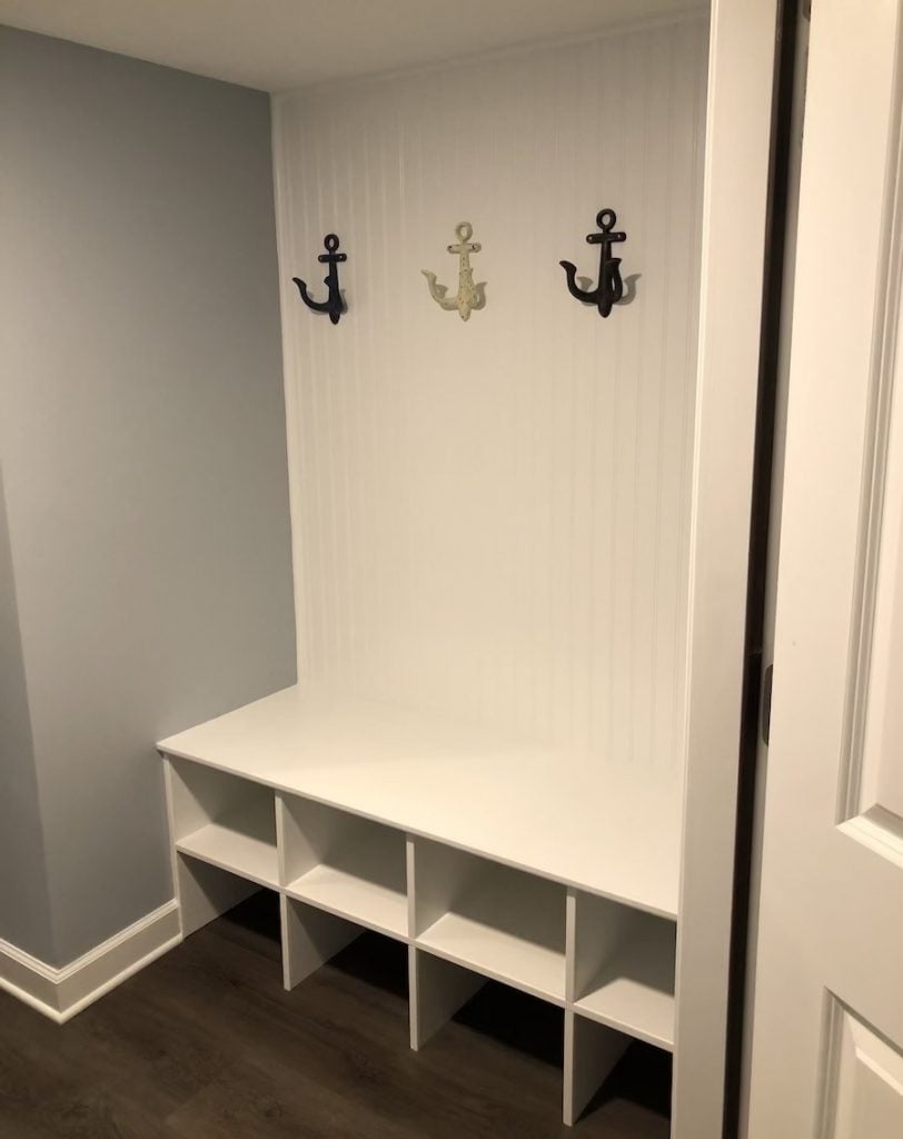 Mudroom Cubbies with Anchor Hooks