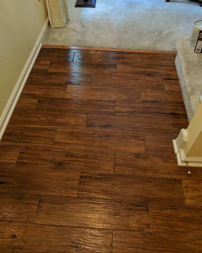 After - New Textured Wood-Look Floor Tile
