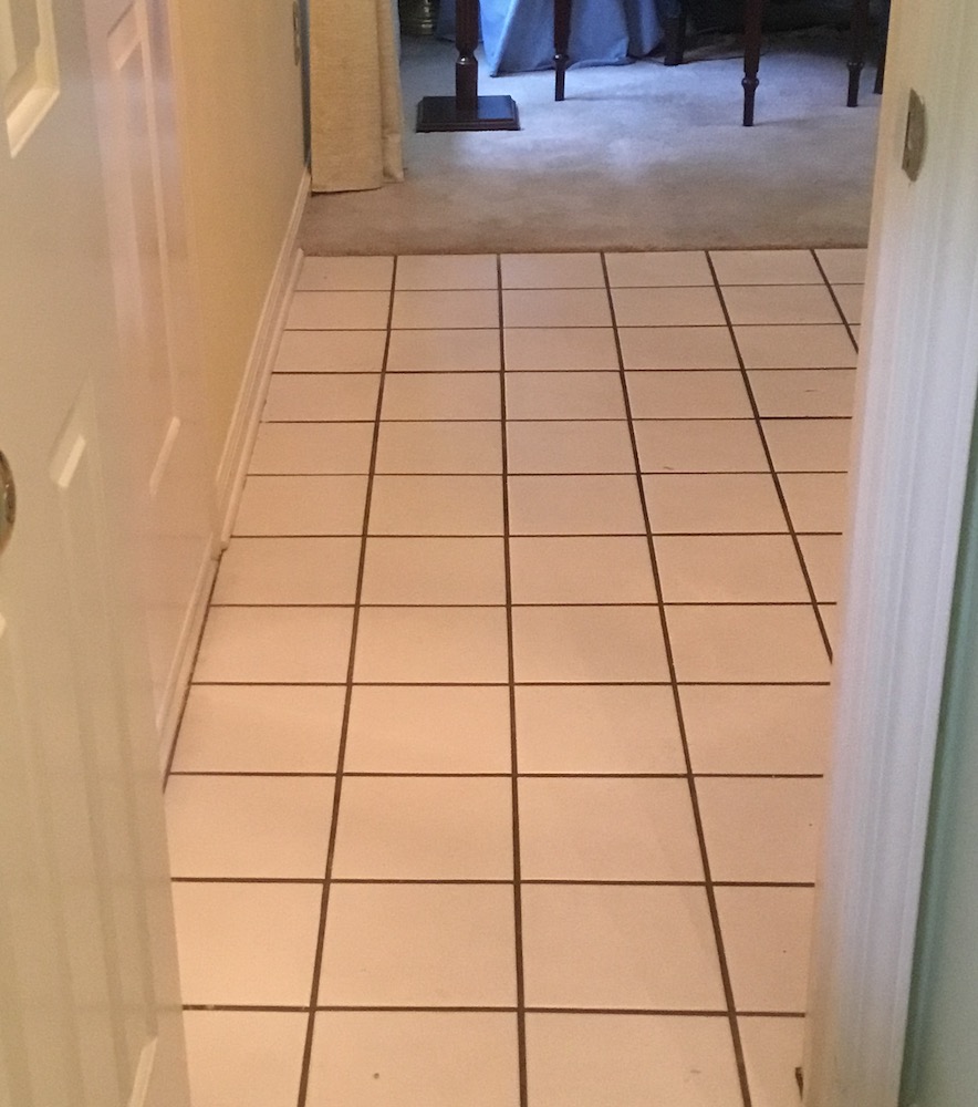 Before - Foyer with White Square Tile