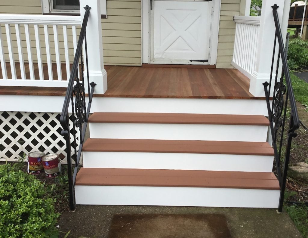 Front Stairs After Rebuild and Stain