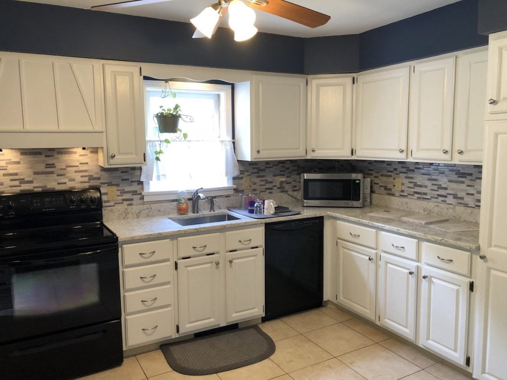 Cabinets Painted White with Undermount Sink