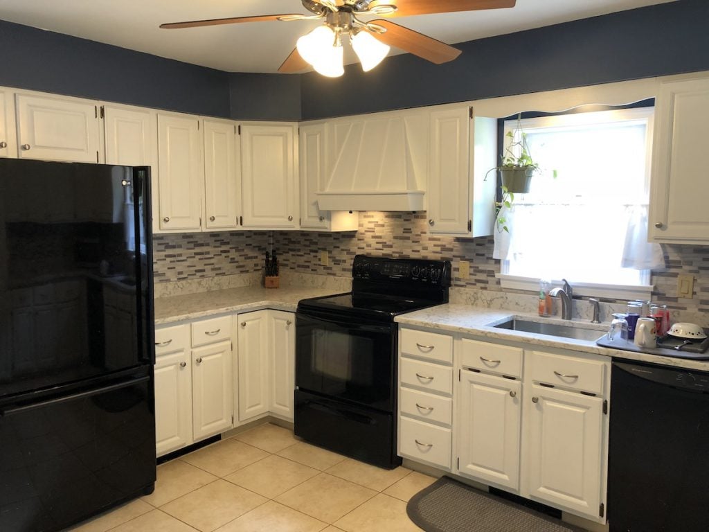 Cabinets Painted White with New Hardware