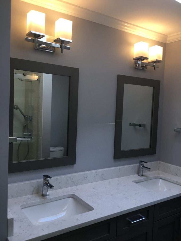 Another View of Vanity - New Faucets, Mirrors, Lights