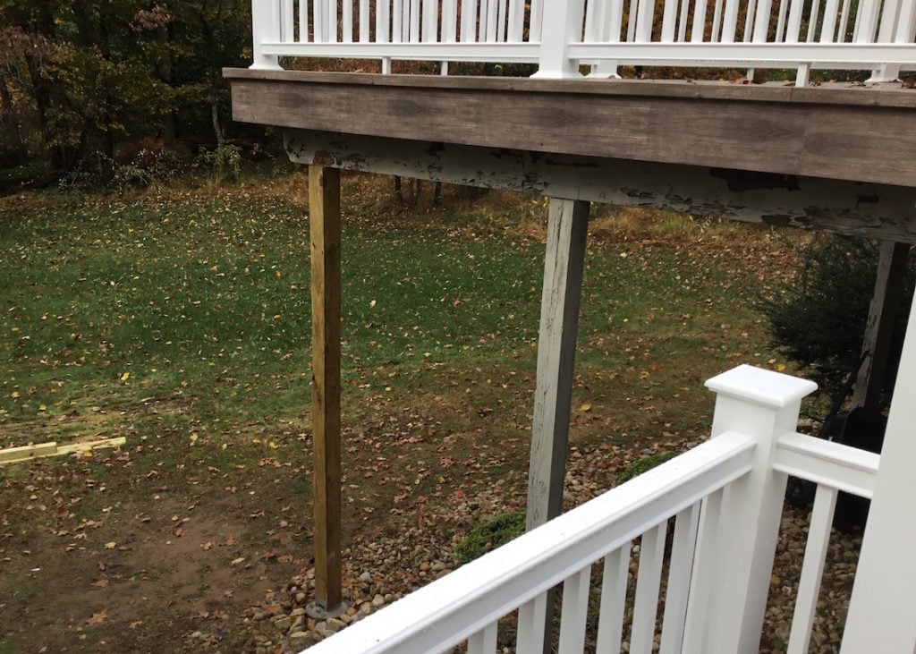 New Front Post to Secure Deck
