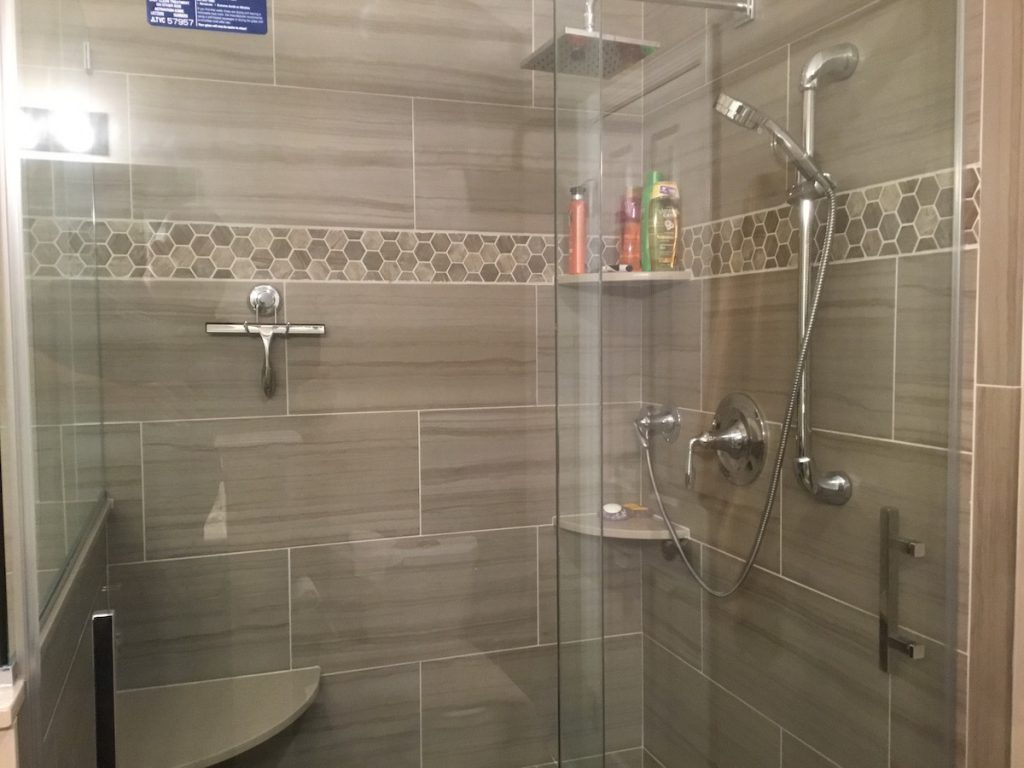 New Shower with Rain and Handheld Shower Heads