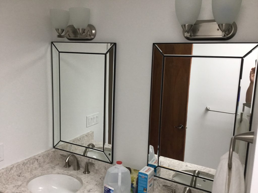 Framed Mirrors Above Sinks