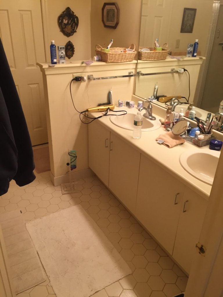 Double Sink Vanity Before