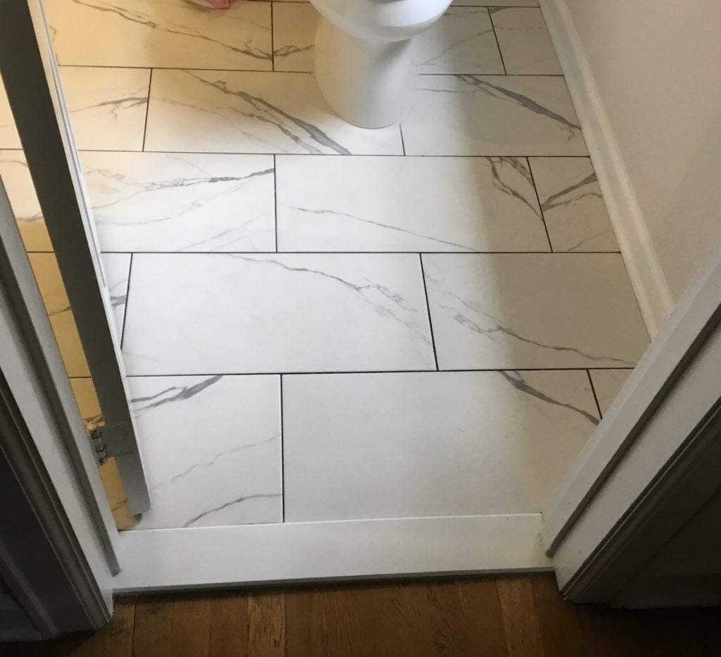 New Marble-Look Porcelain Tile Floor