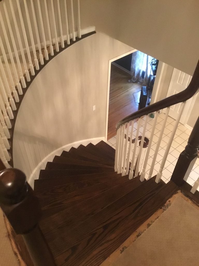 Painted Spindles, Stained Handrail