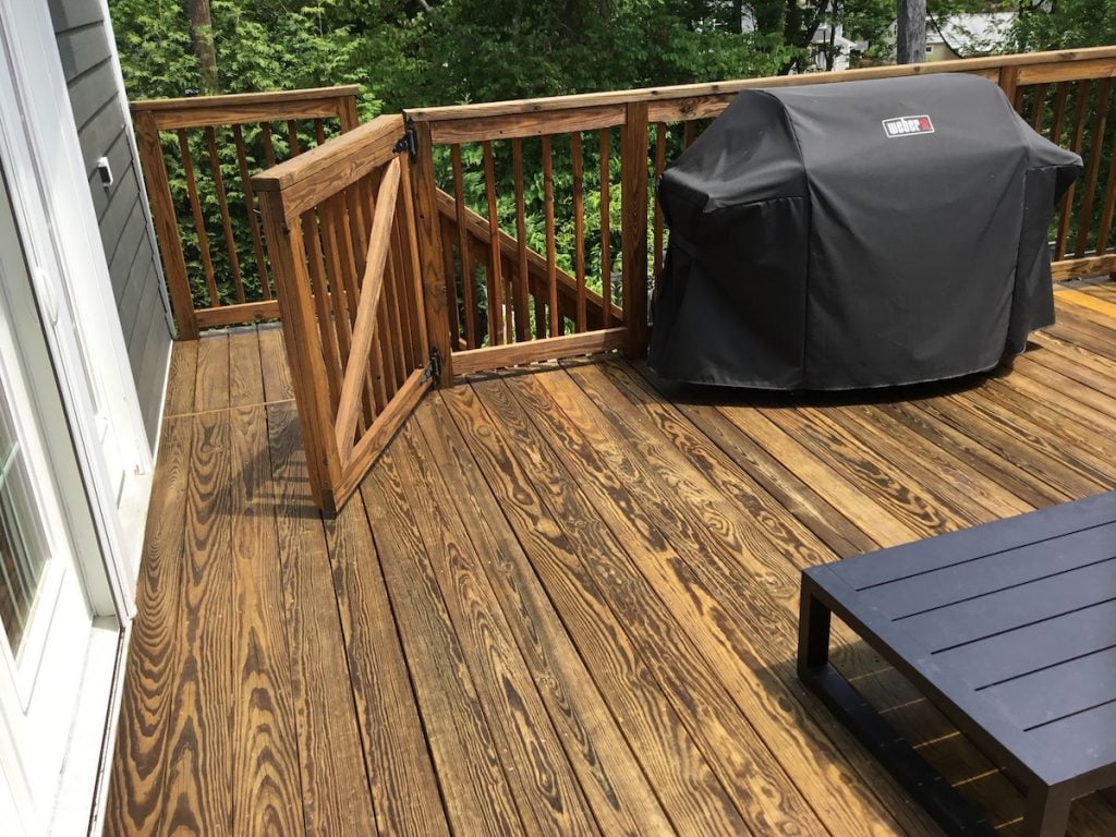 Freshly Stained Two-Story Deck
